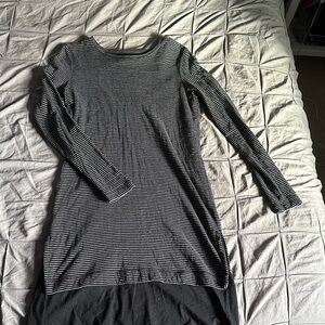 J. Jill Black and White Striped T-shirt Dress